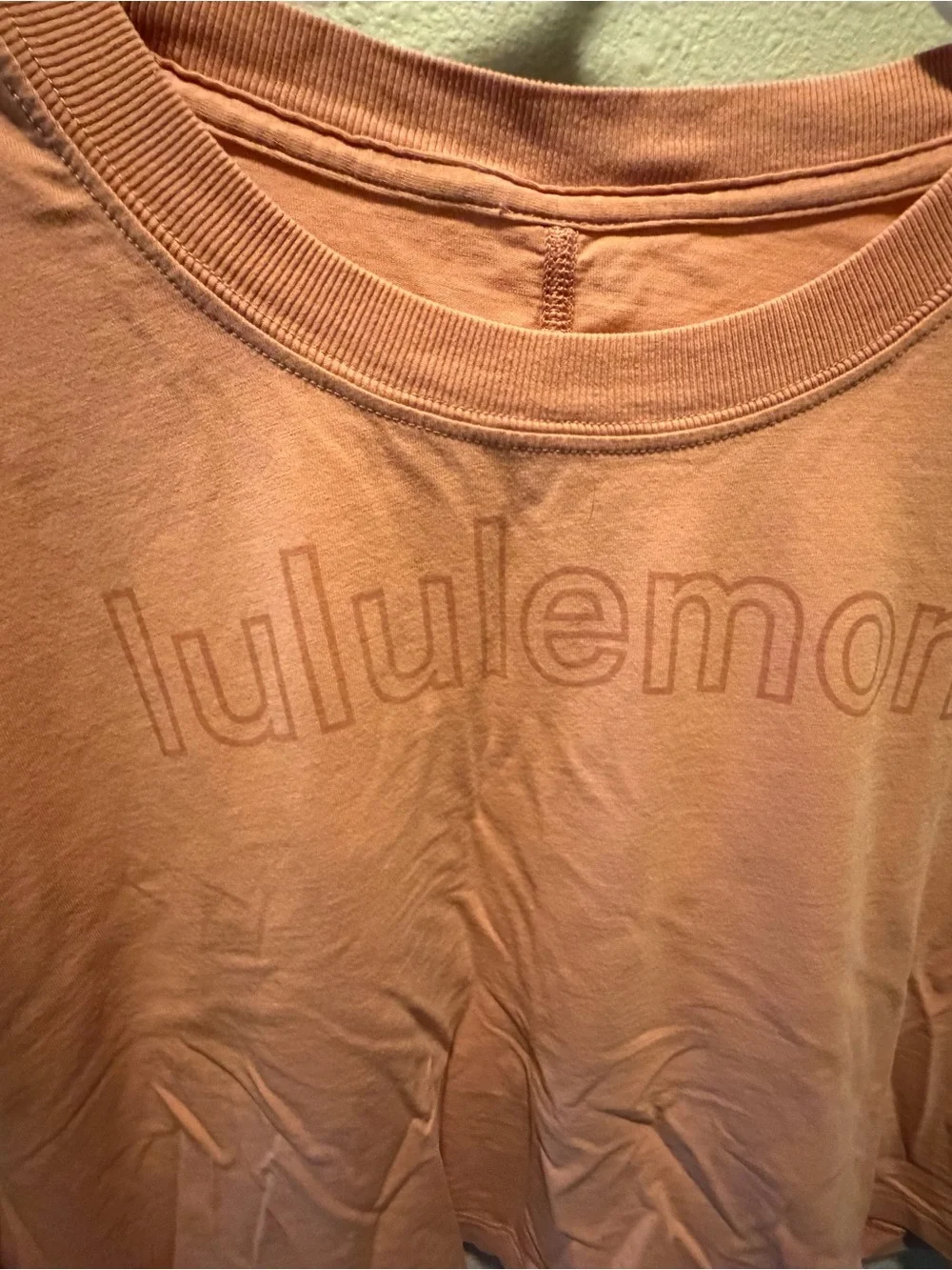 lululemon athletica all yours graphic Coral Crop Tee